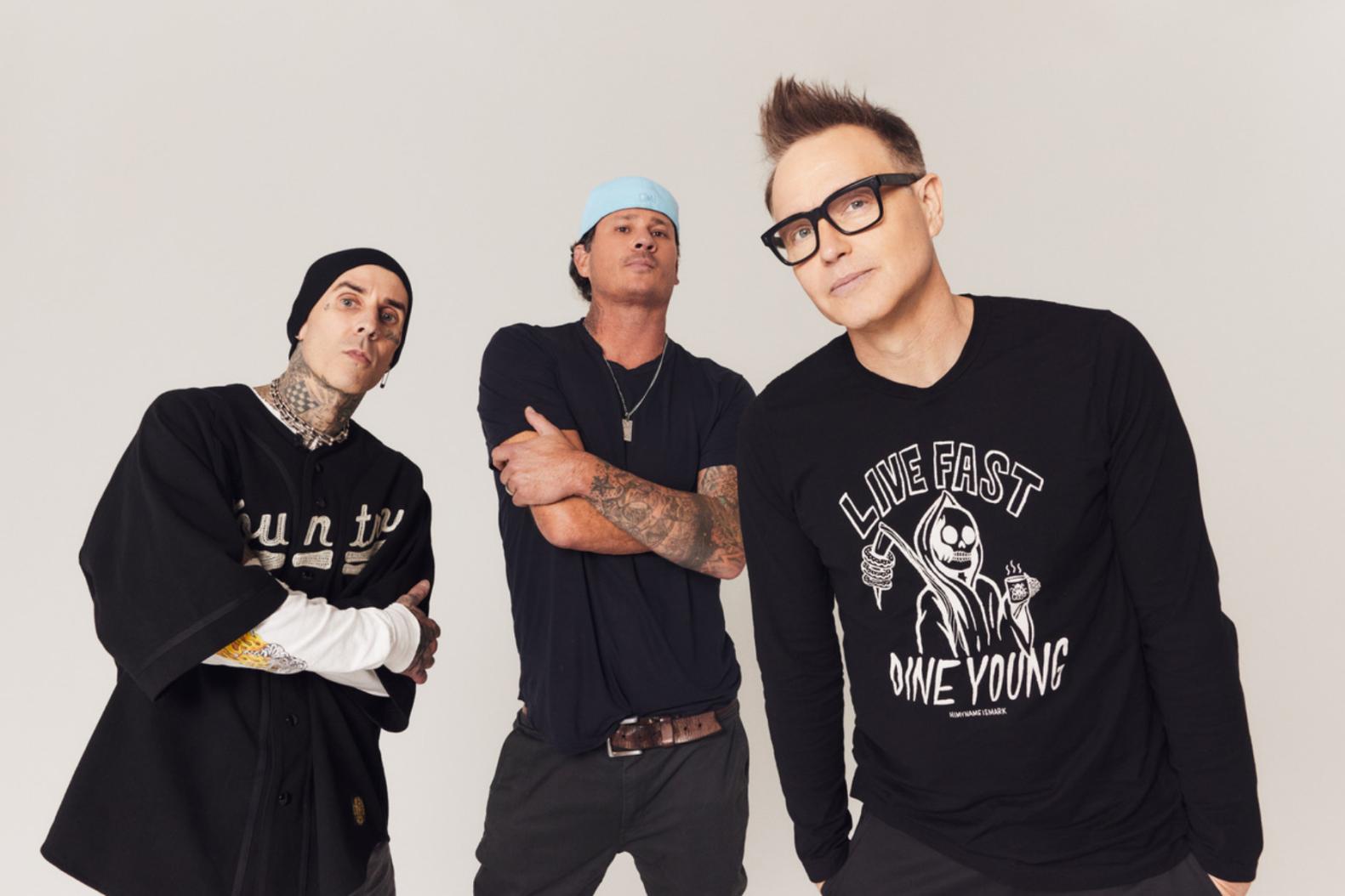 Blink-182 performing live on stage