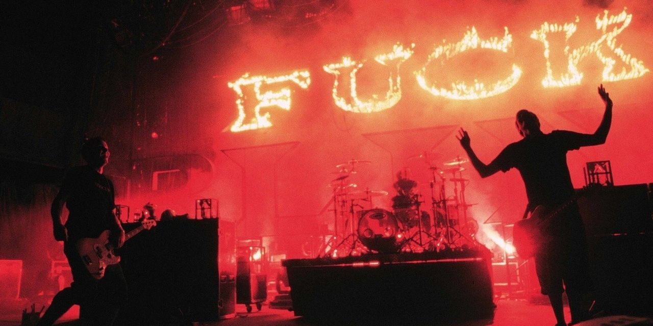 Blink-182 performing live on stage during their reunion era