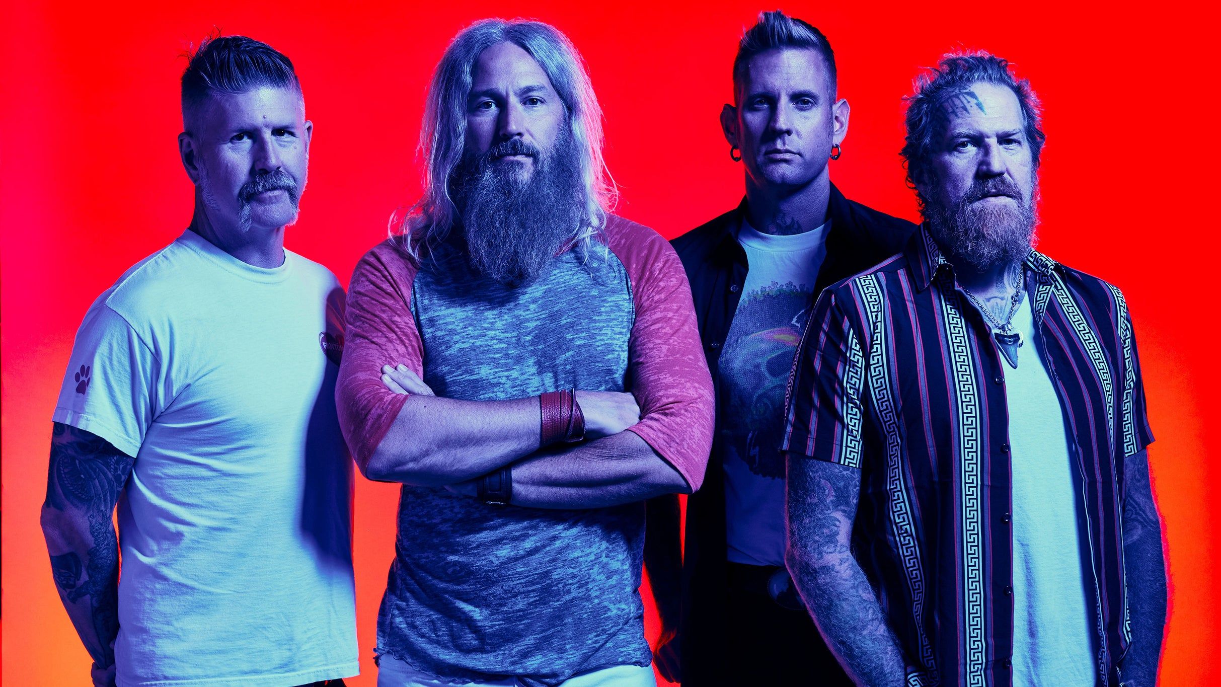 Mastodon performing live on stage, Sick New World 2026 sideshow announcement