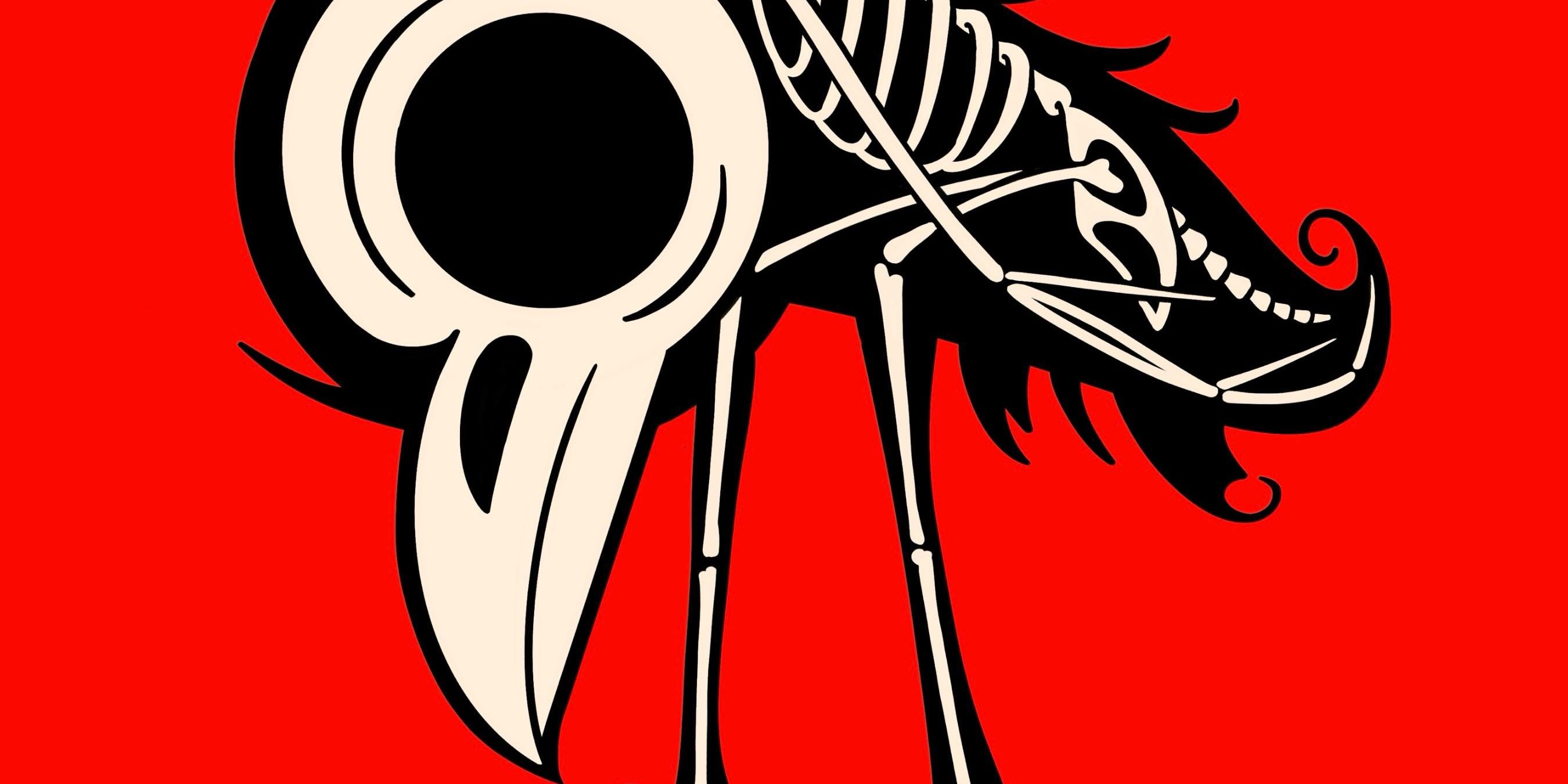 The Matches Decomposer 20 Years Later tour art, skeletal bird on red