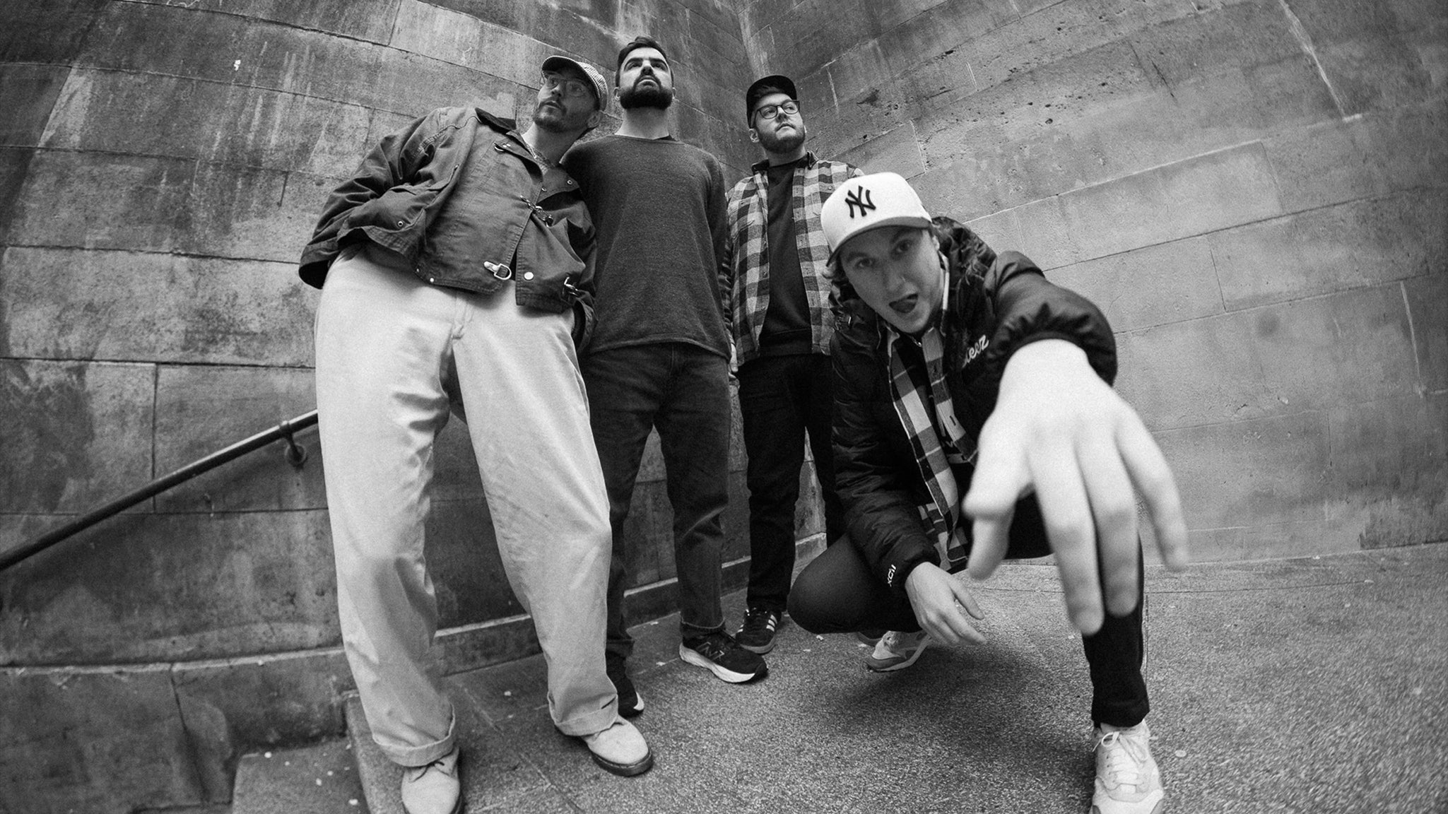 State Champs band promo photo, black and white