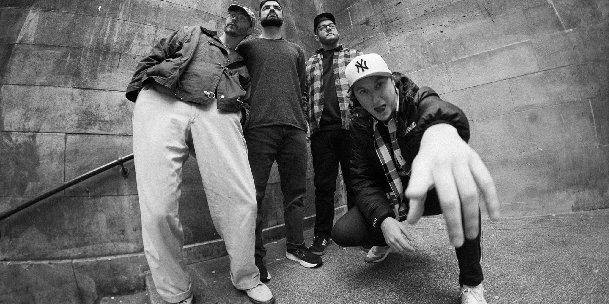 State Champs band promo photo, black and white