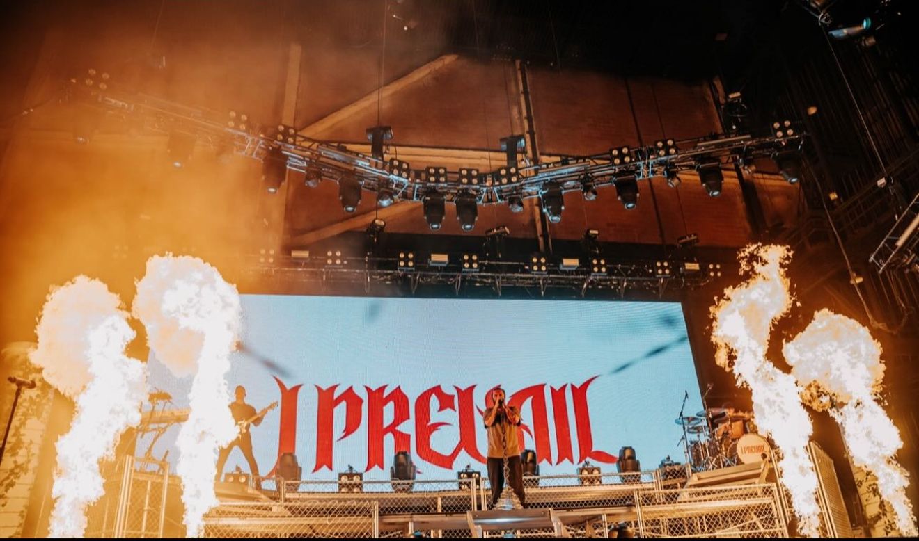 I Prevail performing live on stage during their Violent Nature tour