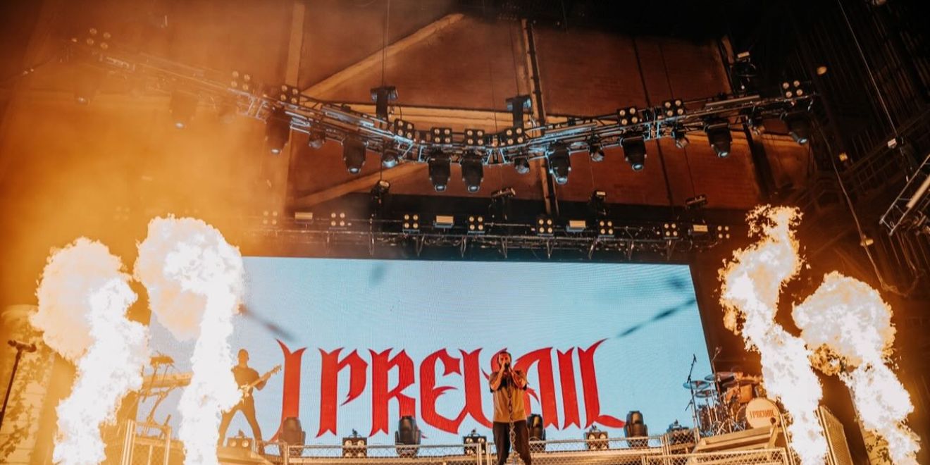 I Prevail performing live on stage during their Violent Nature tour