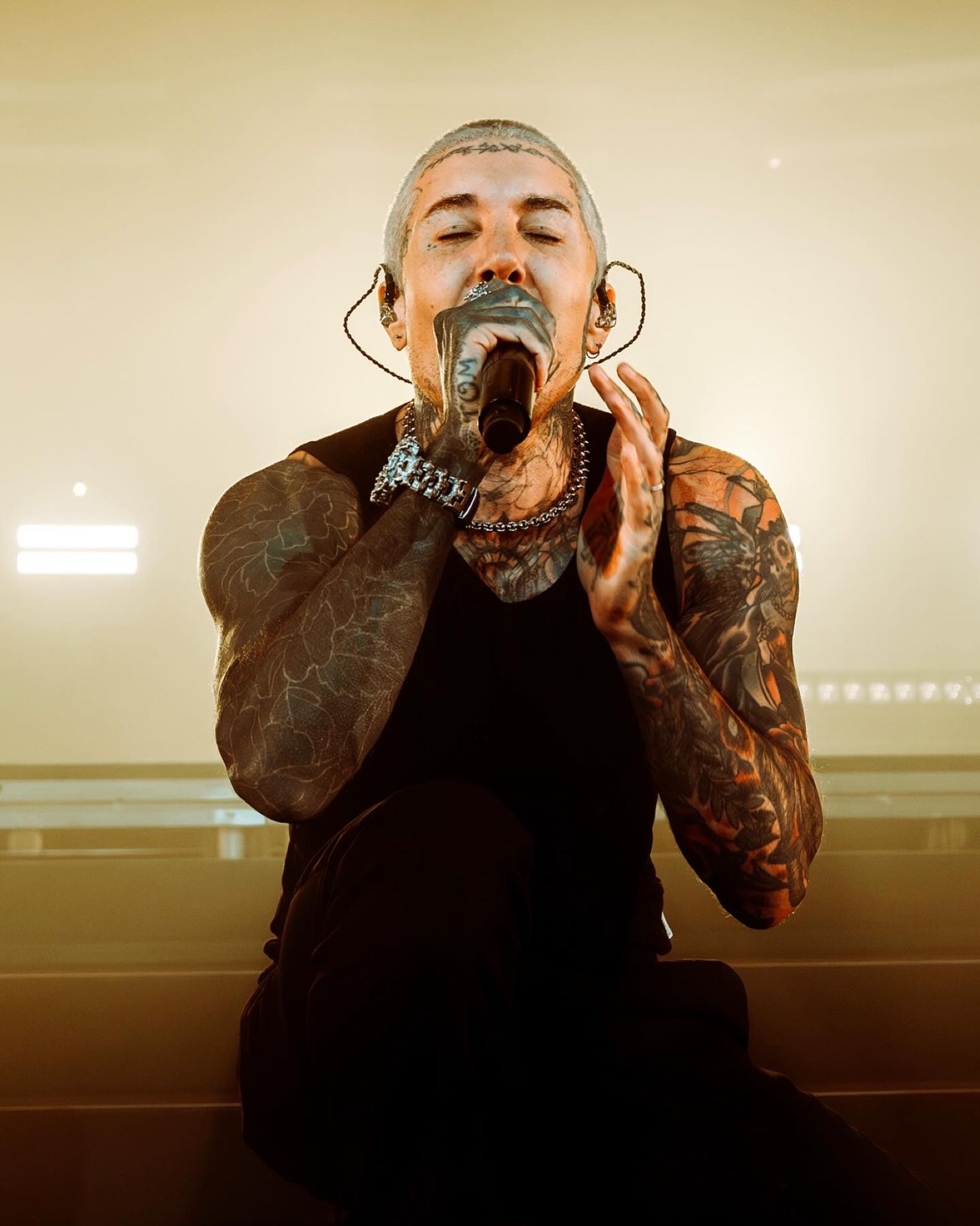 Oli Sykes of Bring Me The Horizon performing live