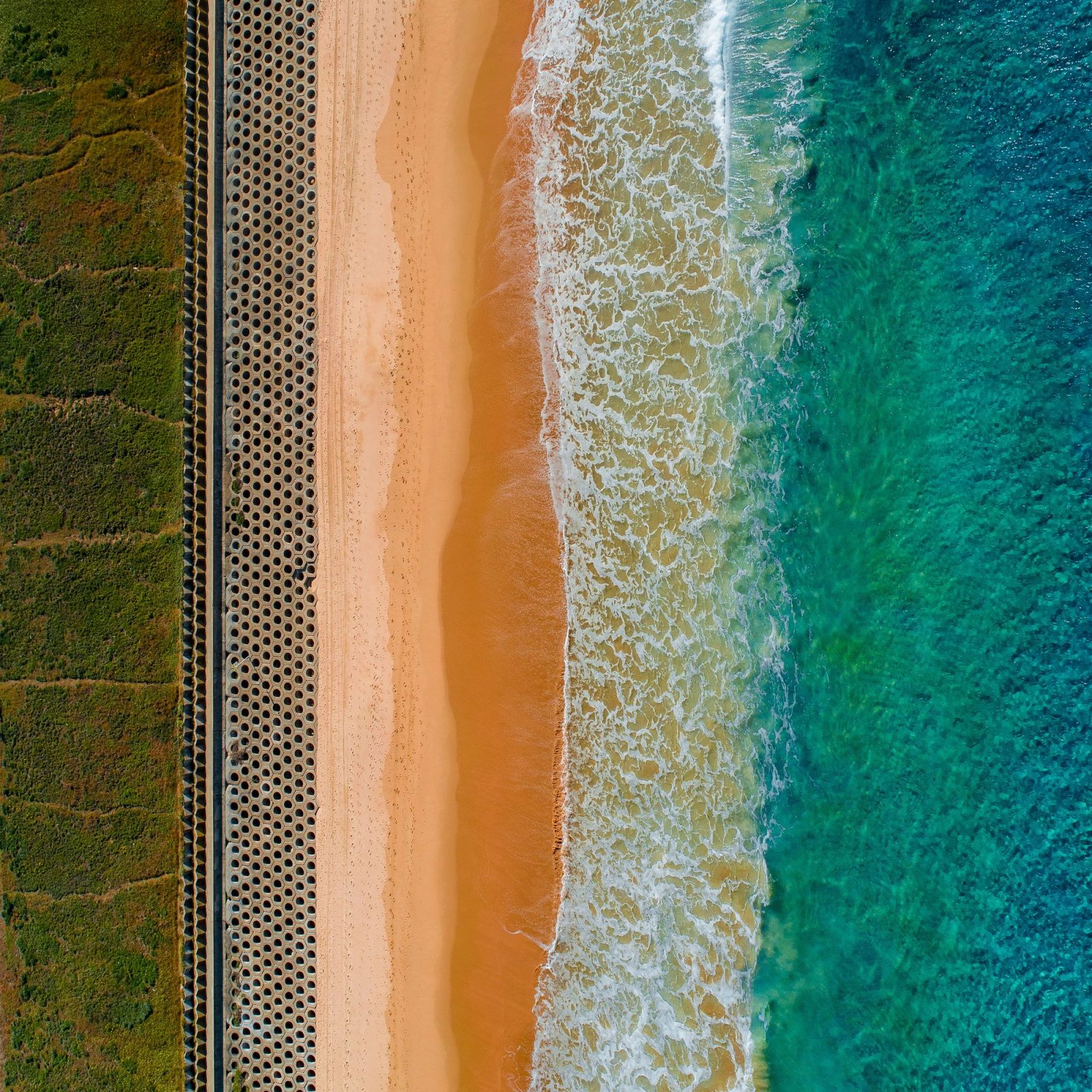 Aerial Coastal Shoreline Teal