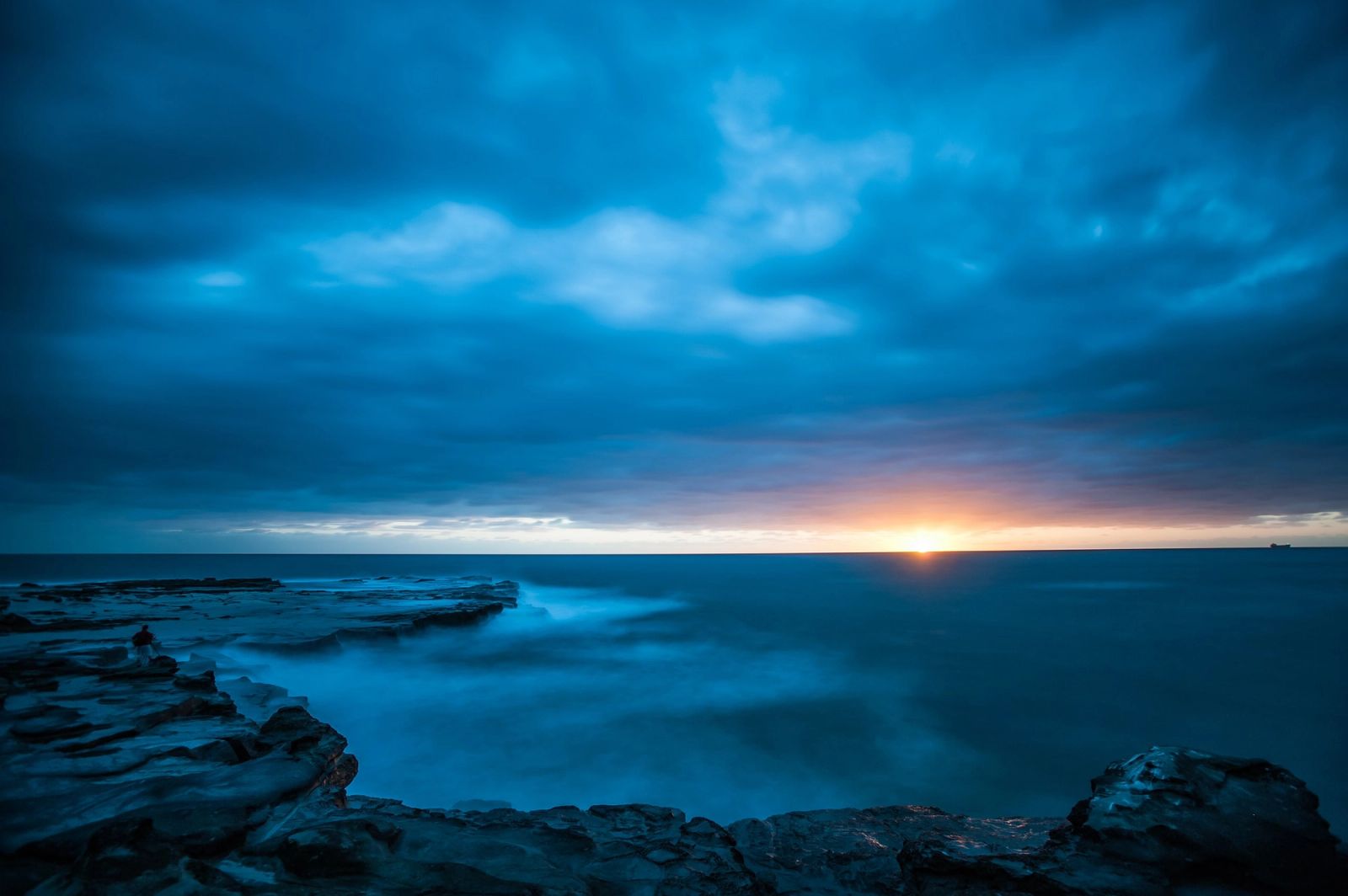 Sea Cliff Coast Blue Hour Sunrise