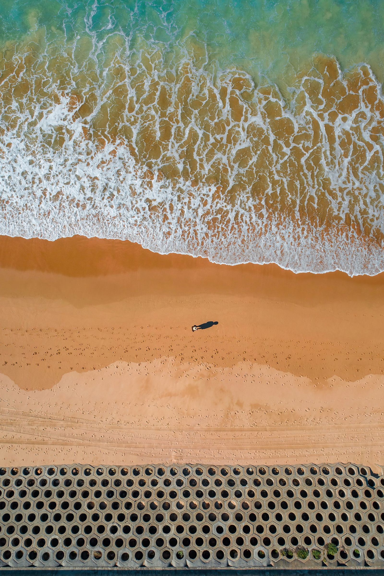 Aerial Beach Sand Pattern