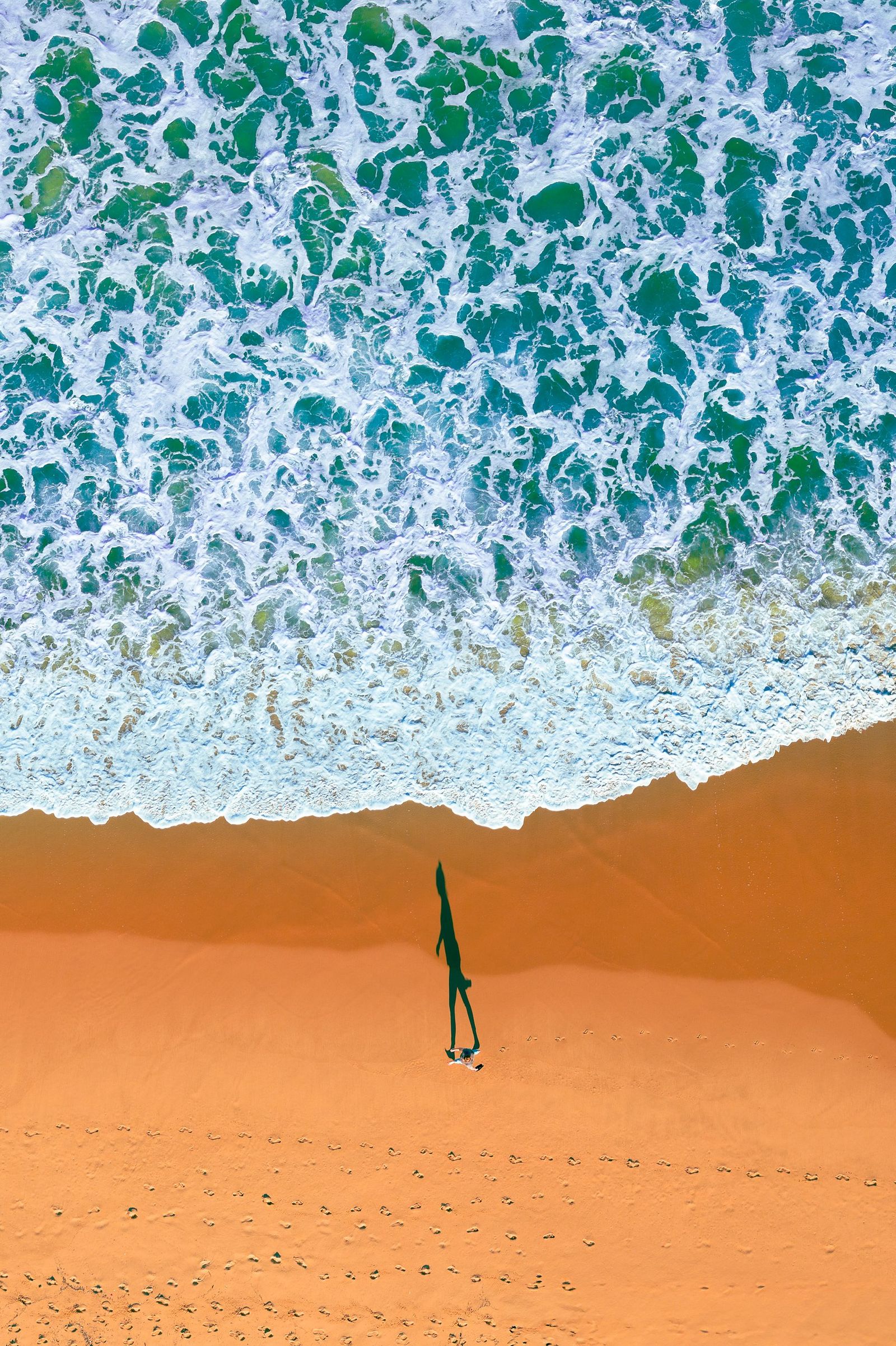 Cronulla Beach Lone Figure Aerial