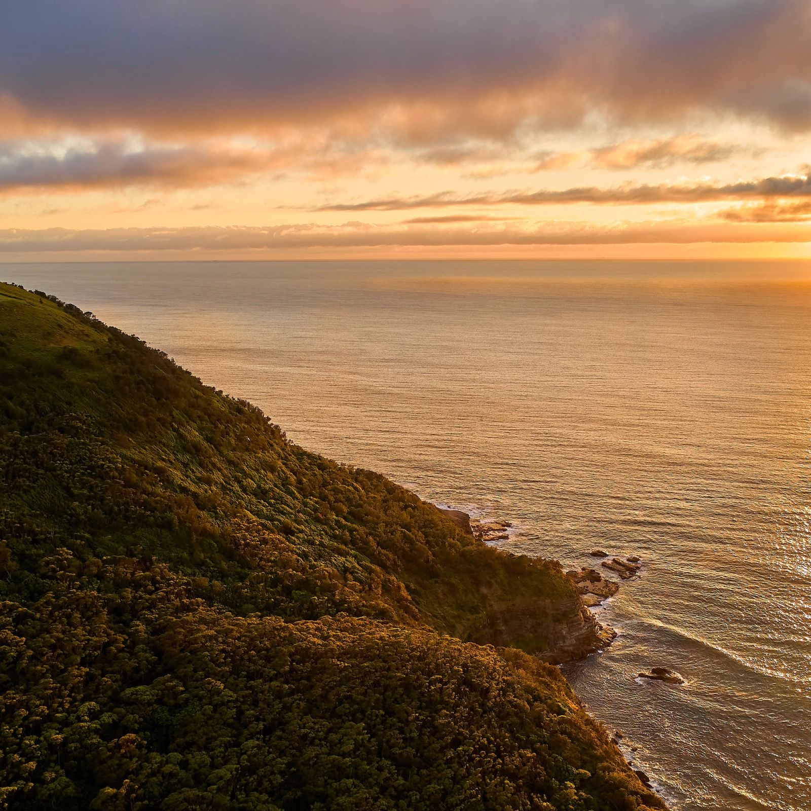 Stanwell Park Headland Sunset Aerial