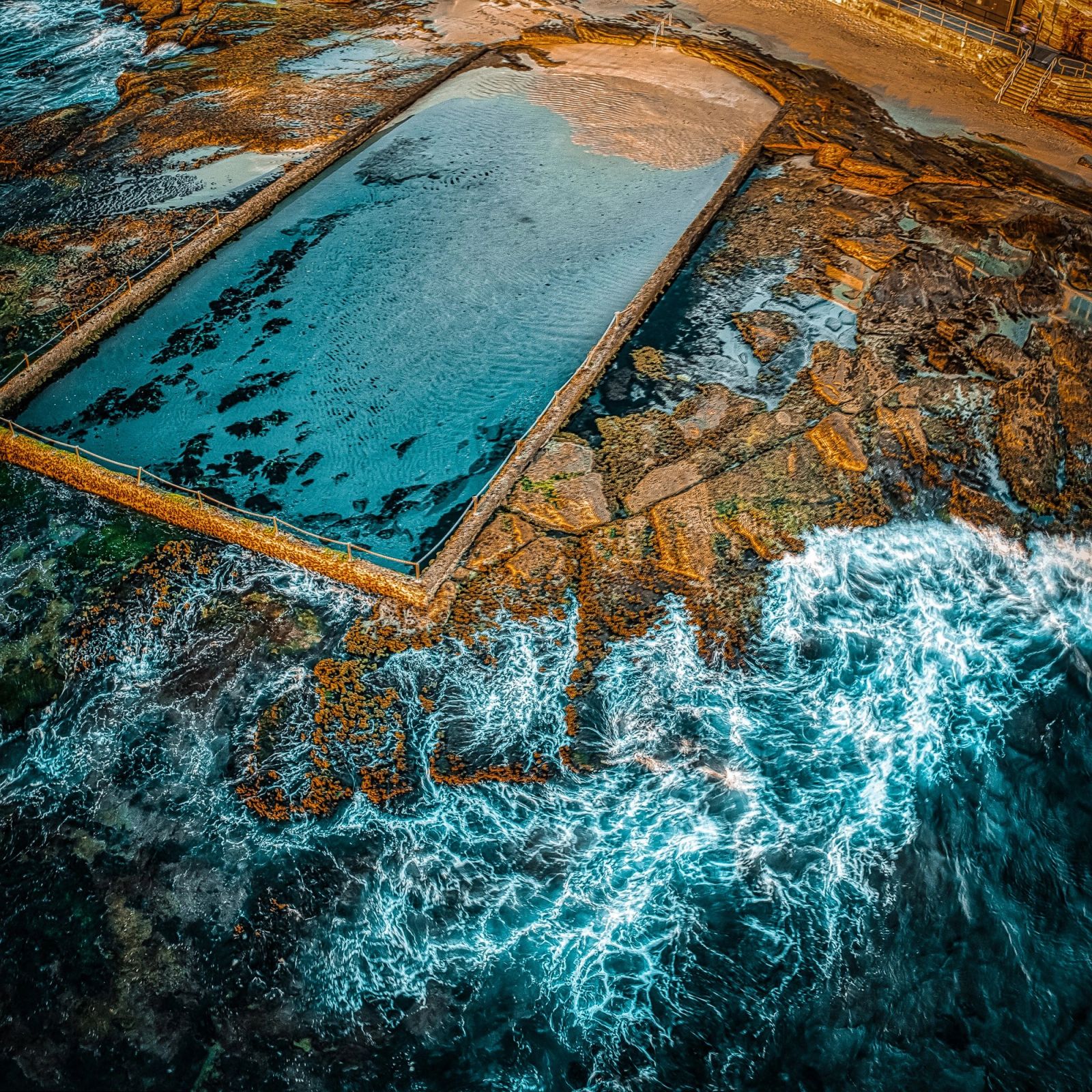 Aerial Ocean Rock Pool
