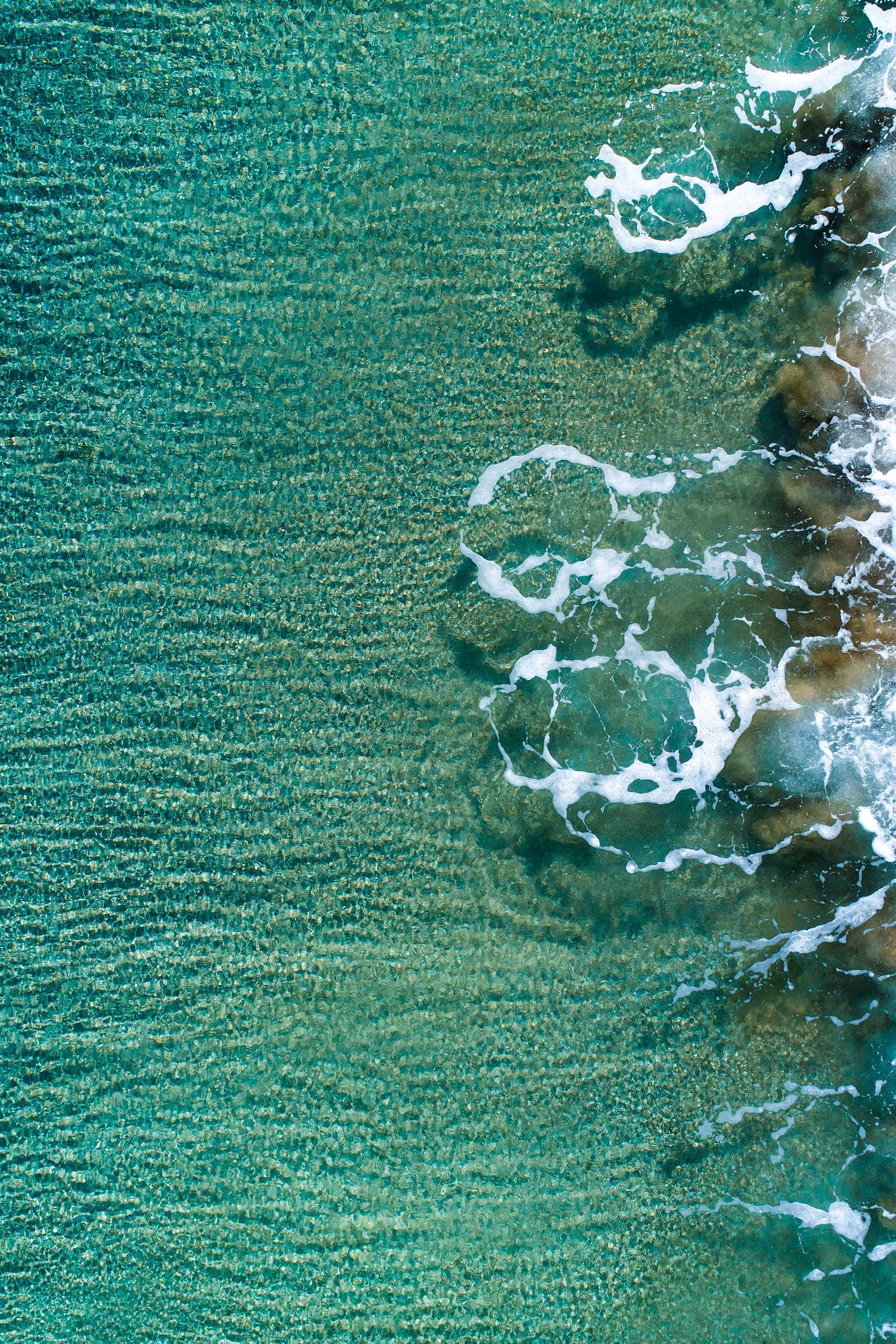 Aerial Wave on Sand Turquoise