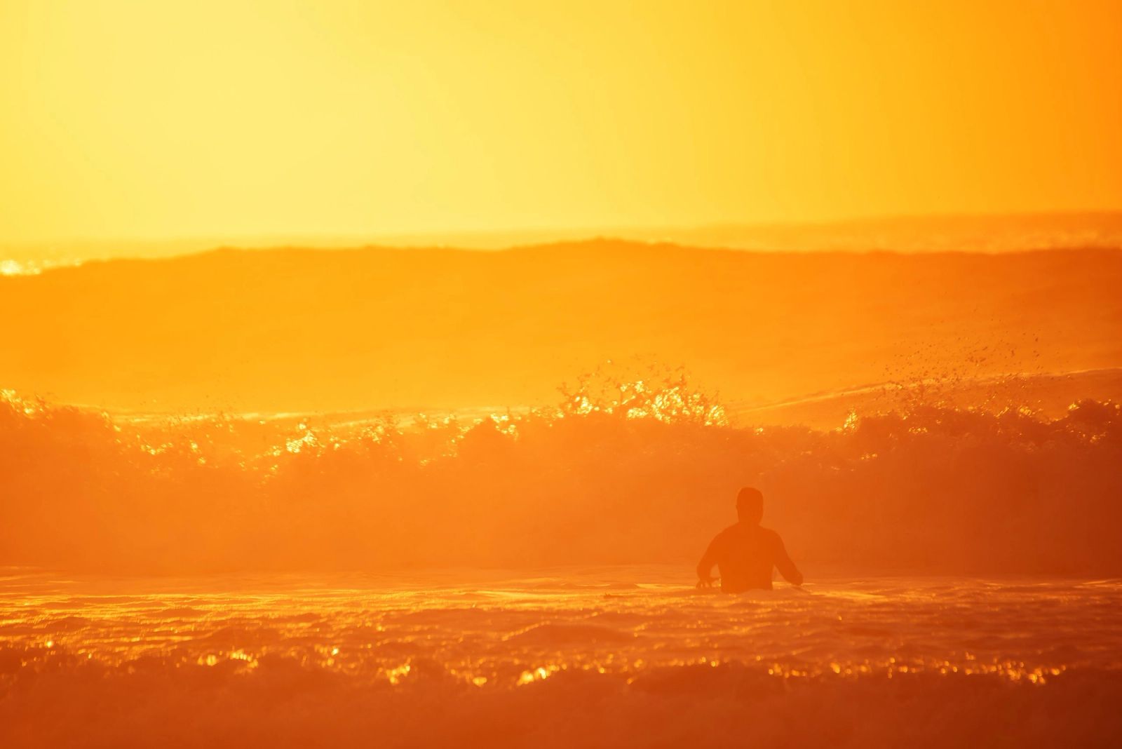 Golden Haze Surfer Dawn