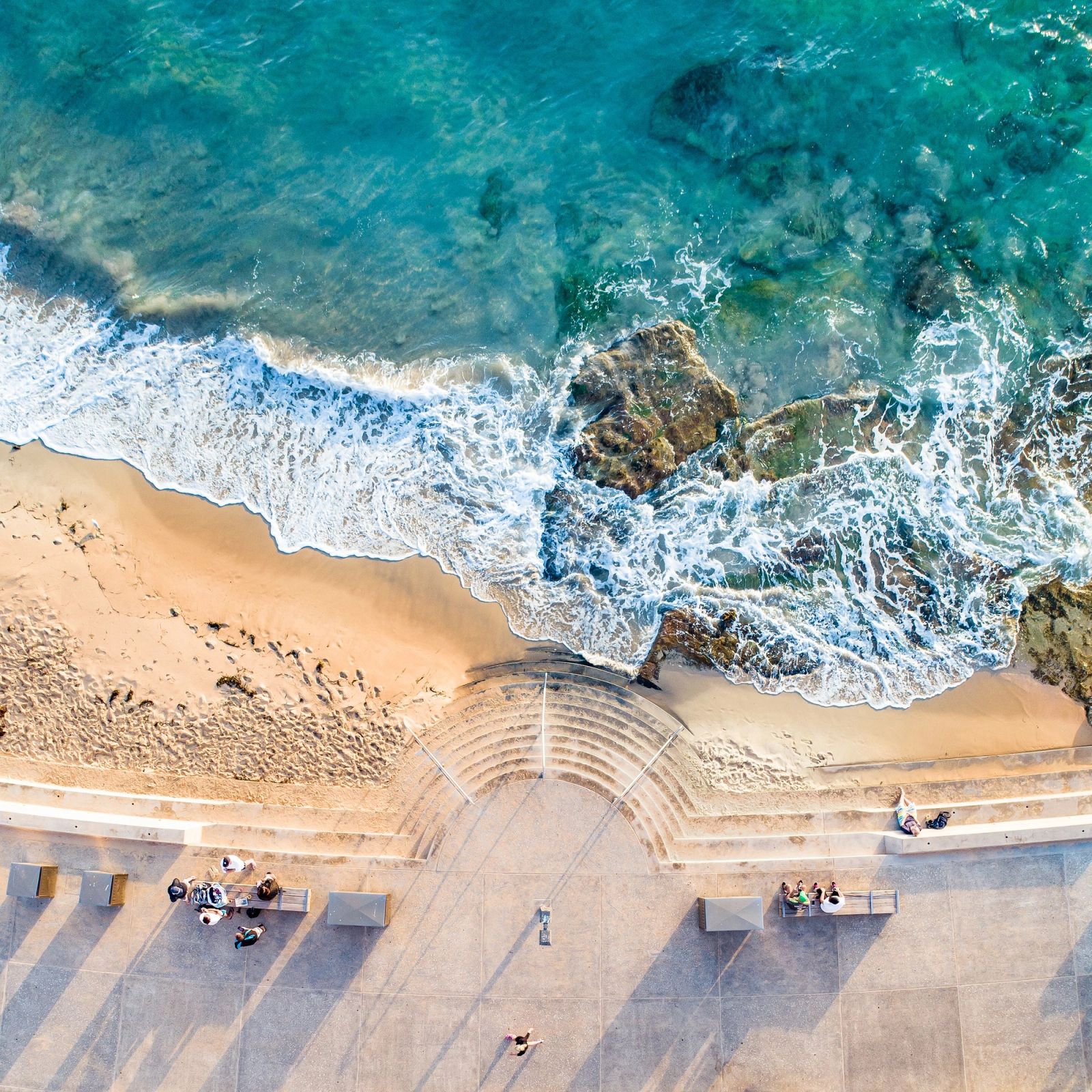 Aerial Beach Lone Figure