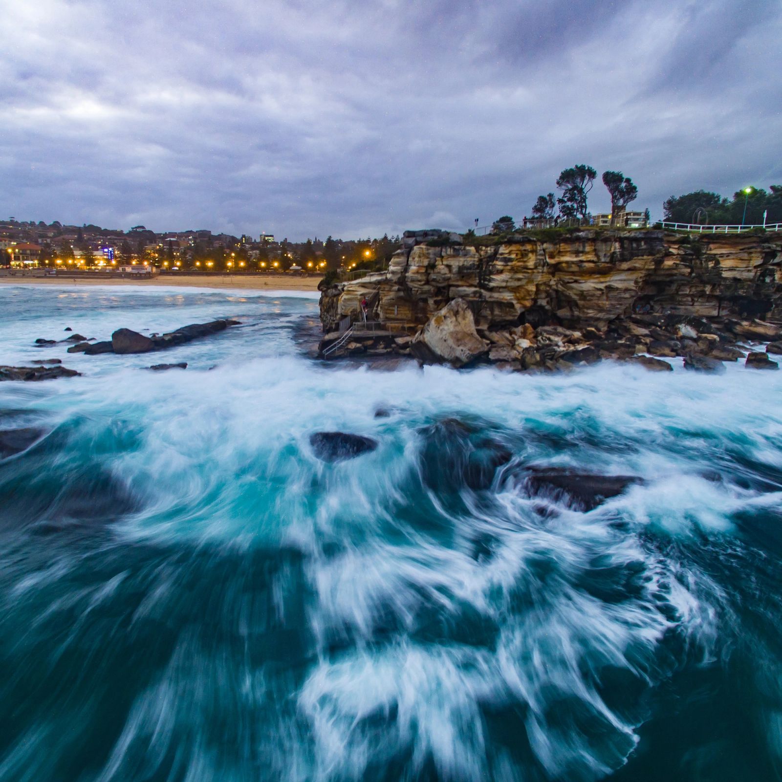 Coogee Rock Shelf Waves Aerial