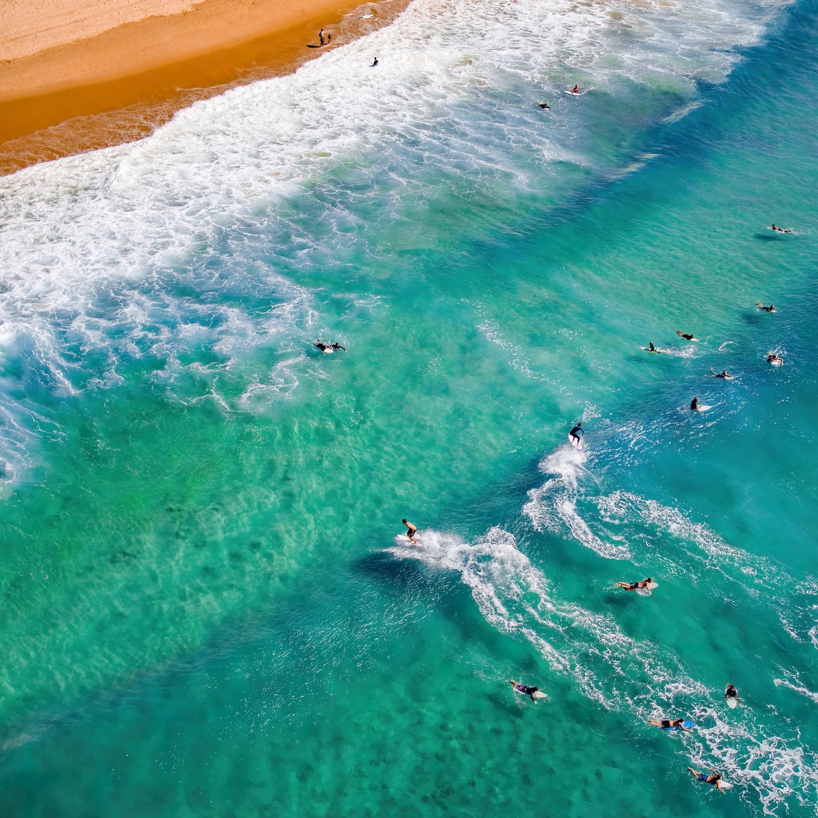 Aerial Beach Teal Orange
