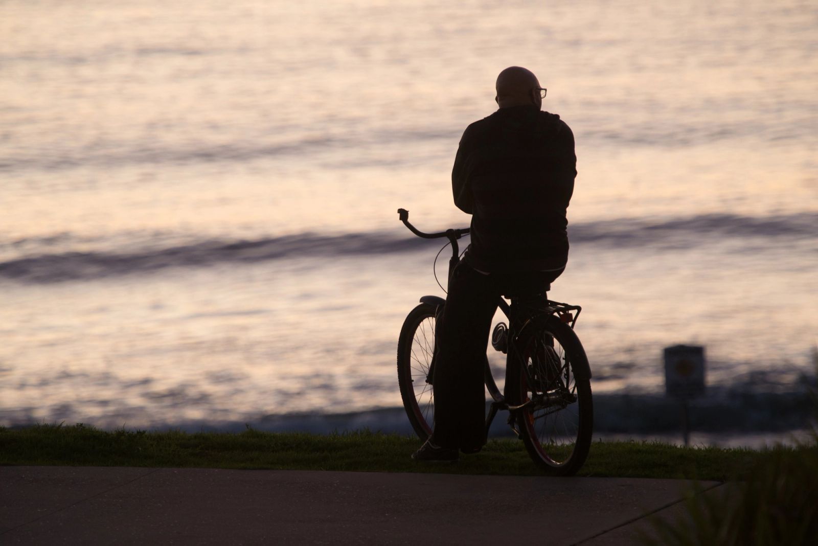 Cronulla Cyclist Sunrise Silhouette