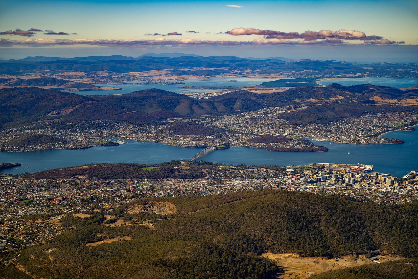 Tasmania Hobart Mountains Vista