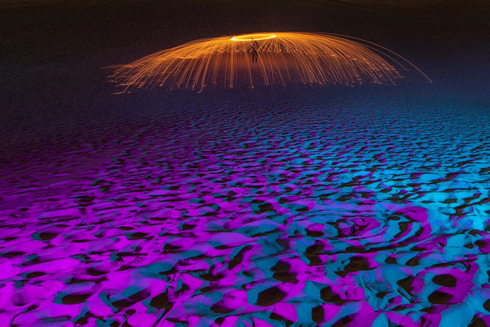 Lightpainting Purple Field