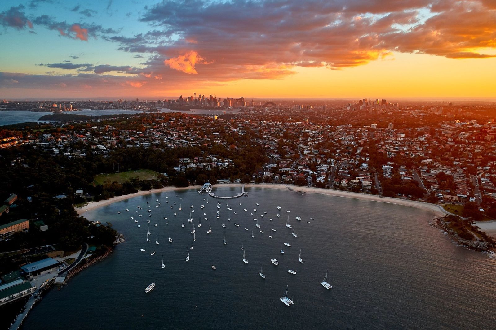 Balmoral Beach and City Aerial