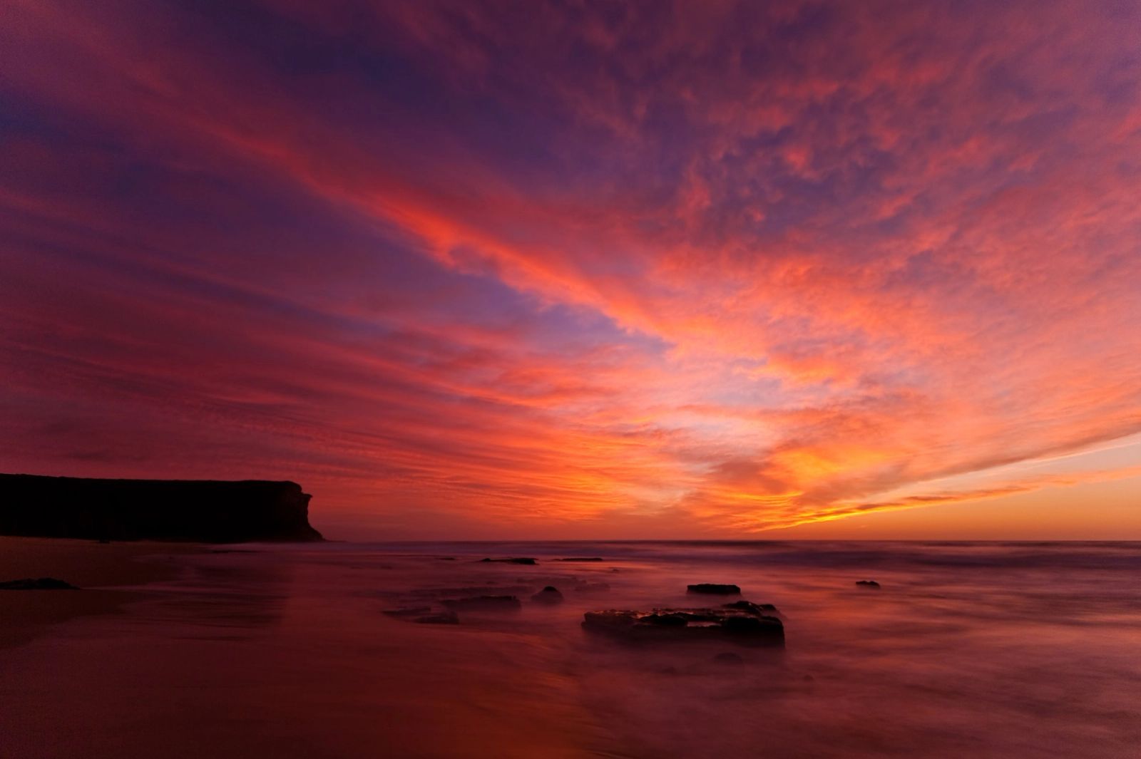 Garie Beach Red Sky