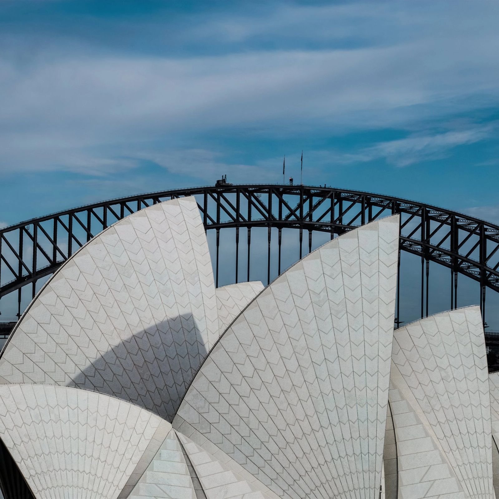 Sydney Harbour Bridge Top Down Aerial
