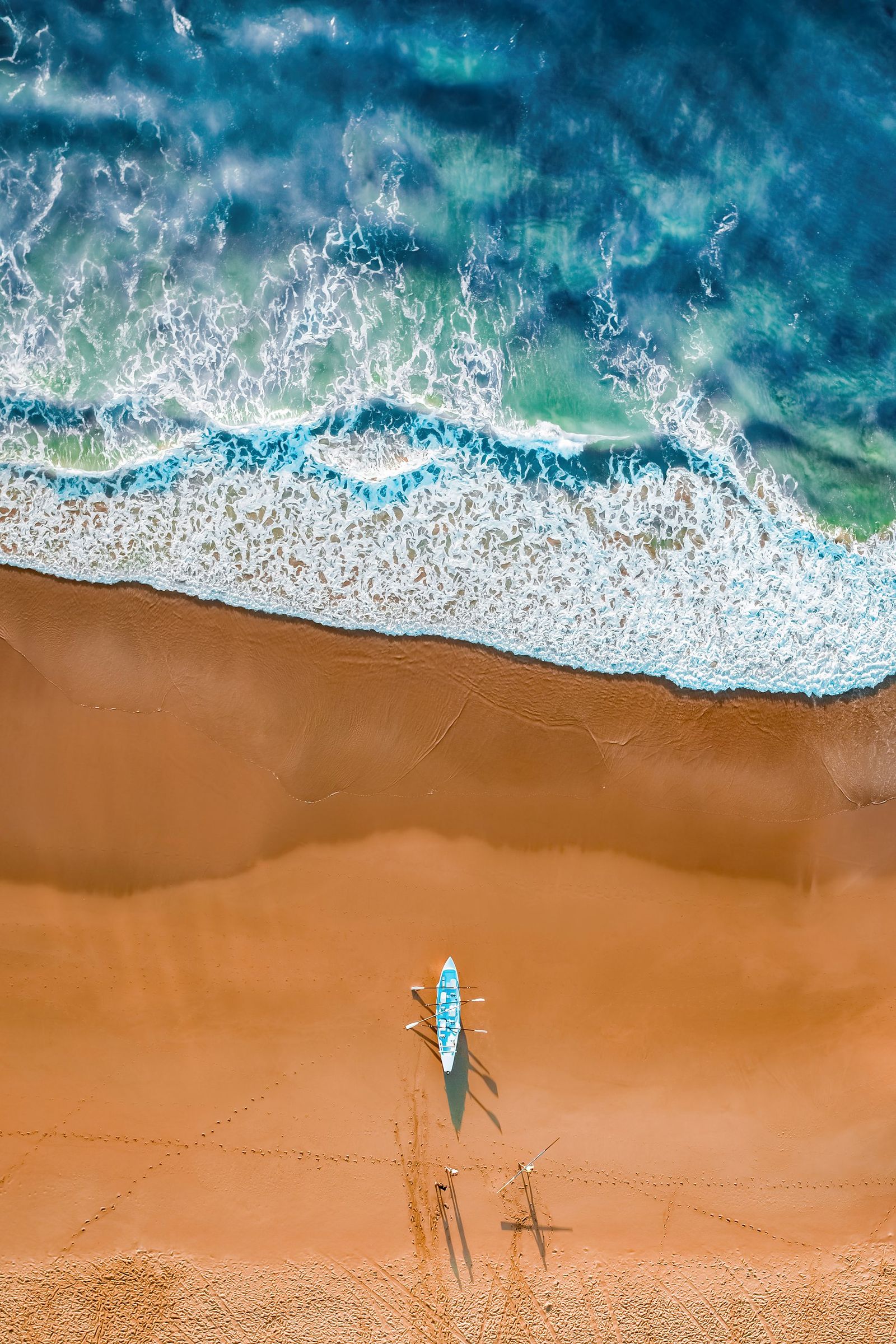 Aerial Beach Orange Sand