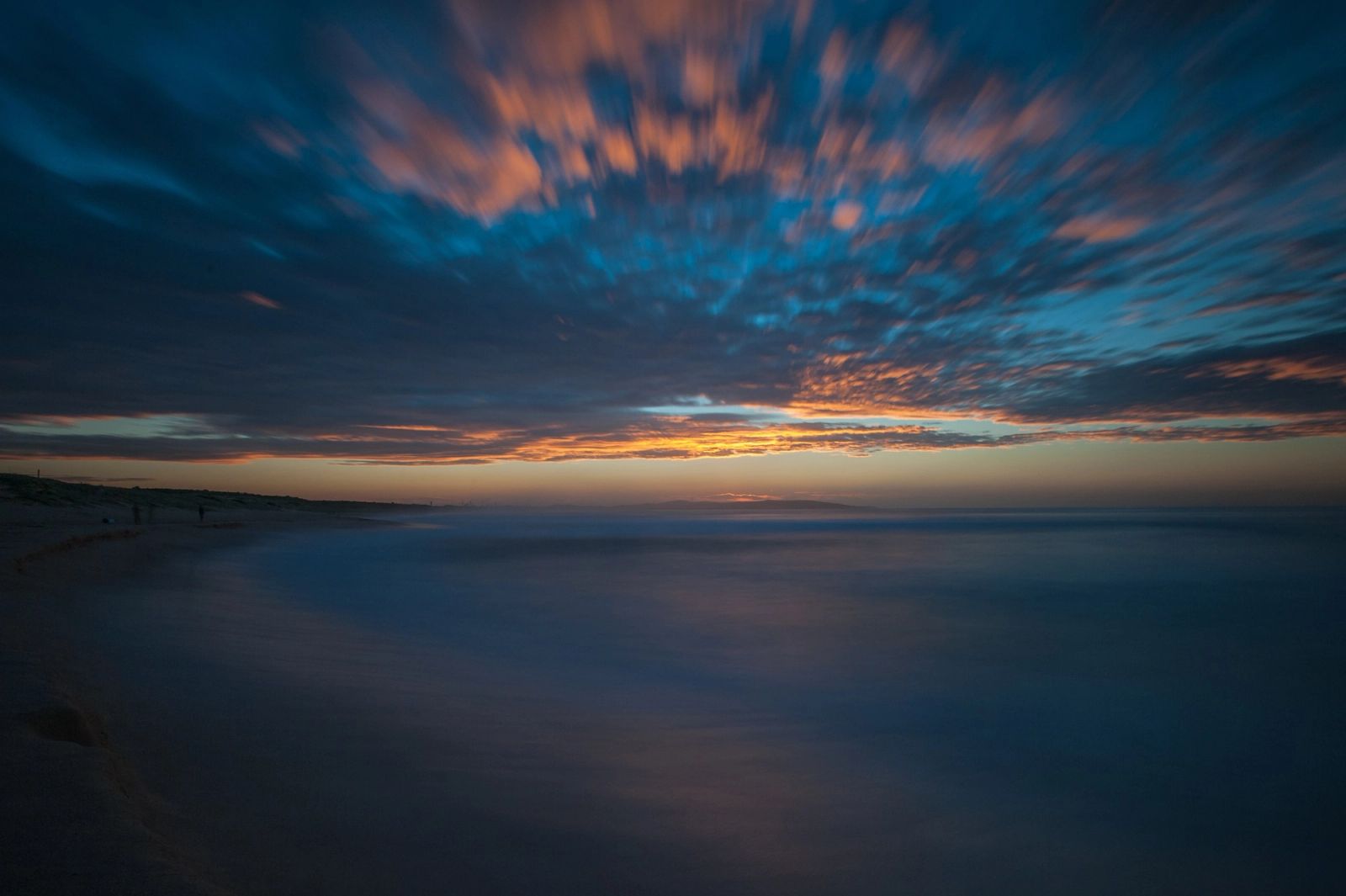Blue Hour Beach Reflection