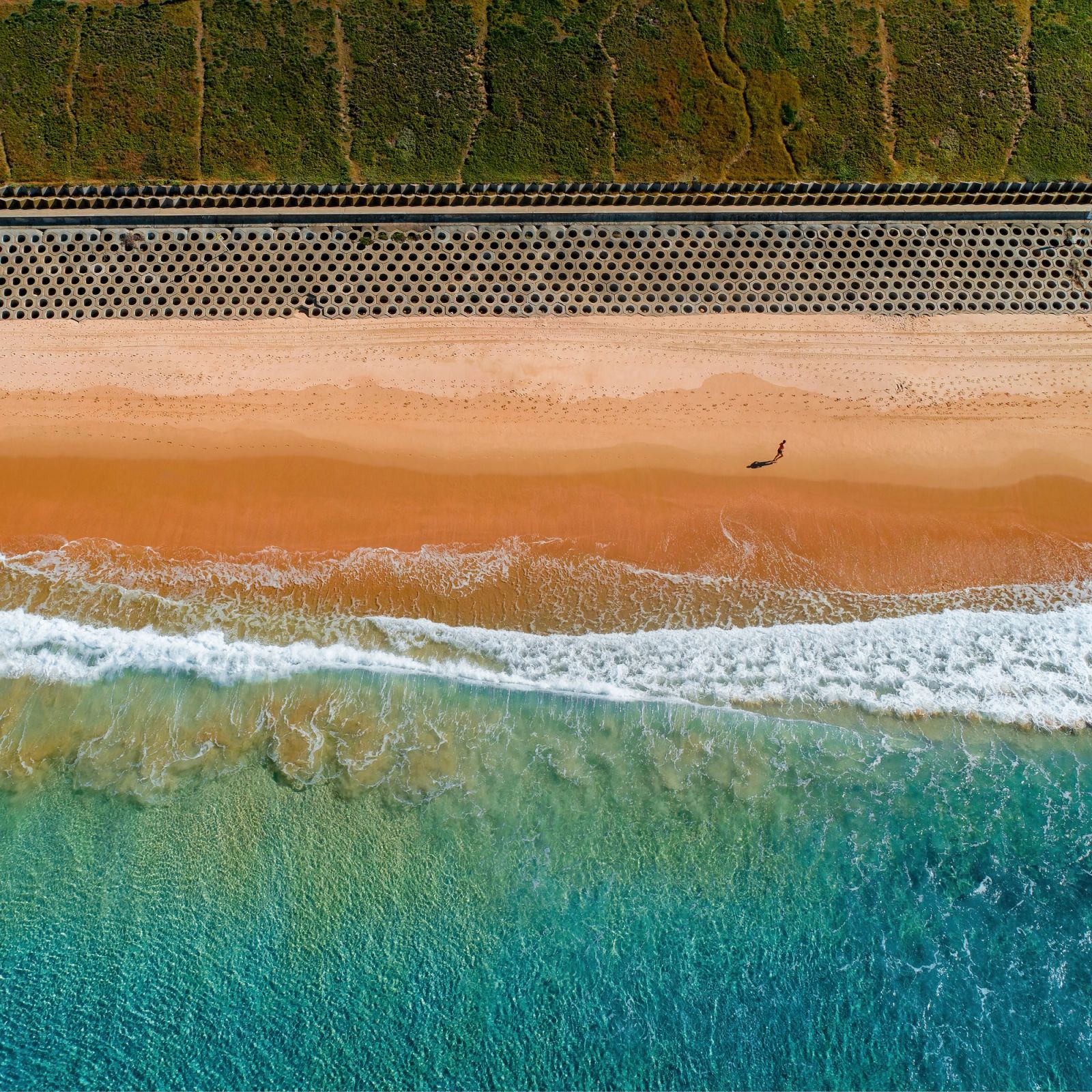 Aerial Beach Lagoon Edge