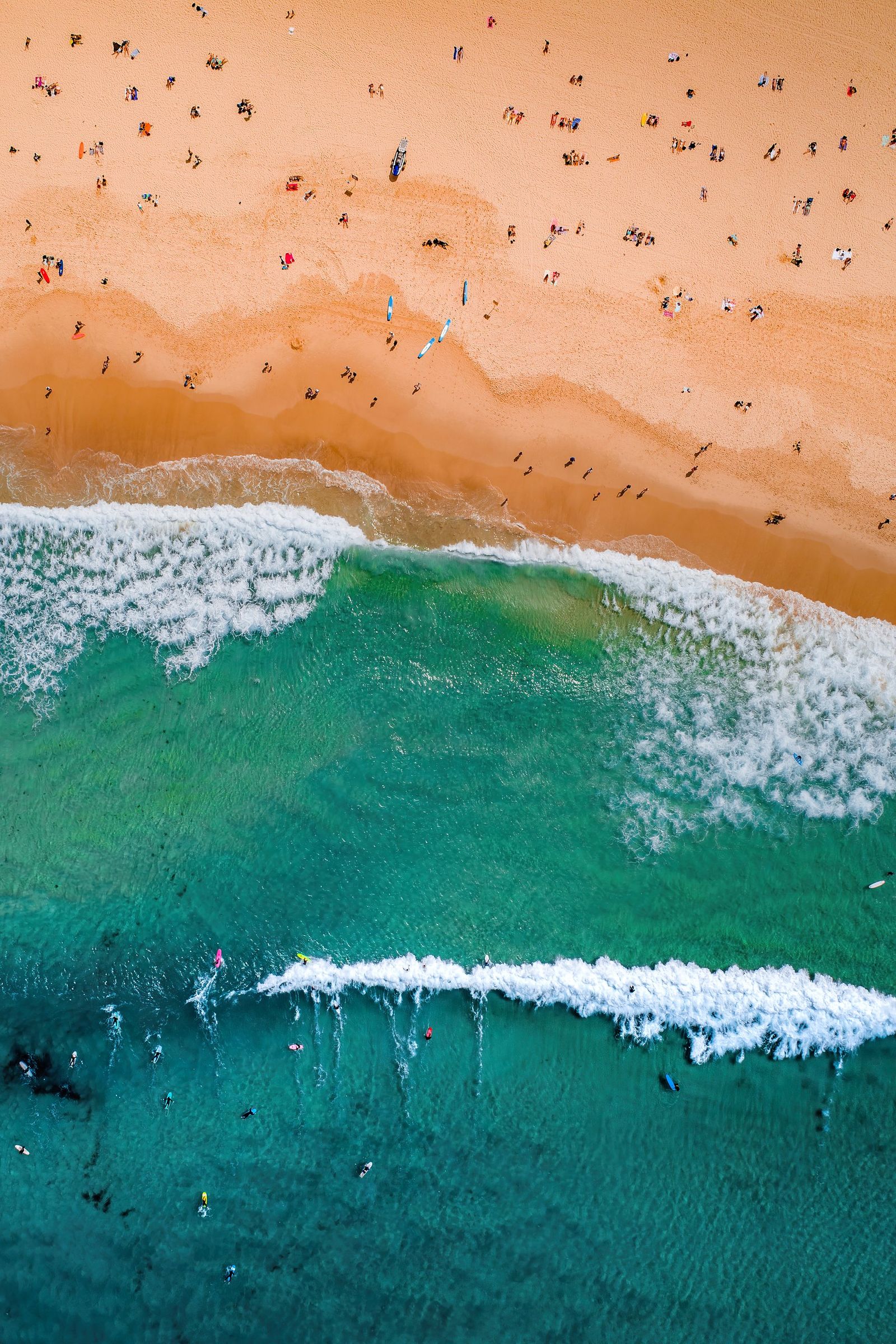Aerial Beach Lone Figure