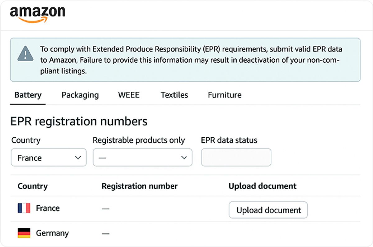 Battery EPR Compliance Now Mandatory on Amazon EU