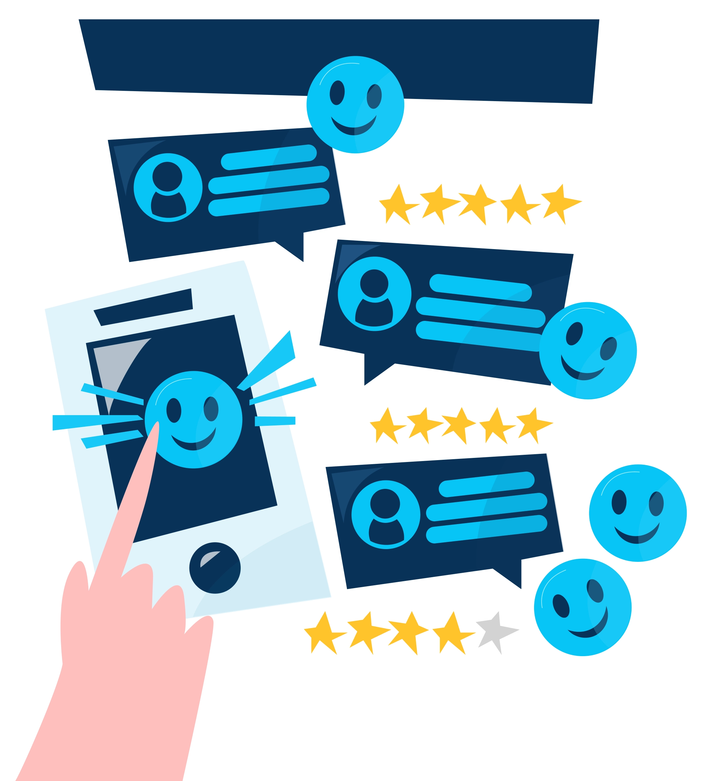 Happy Amazon seller reading positive customer feedback