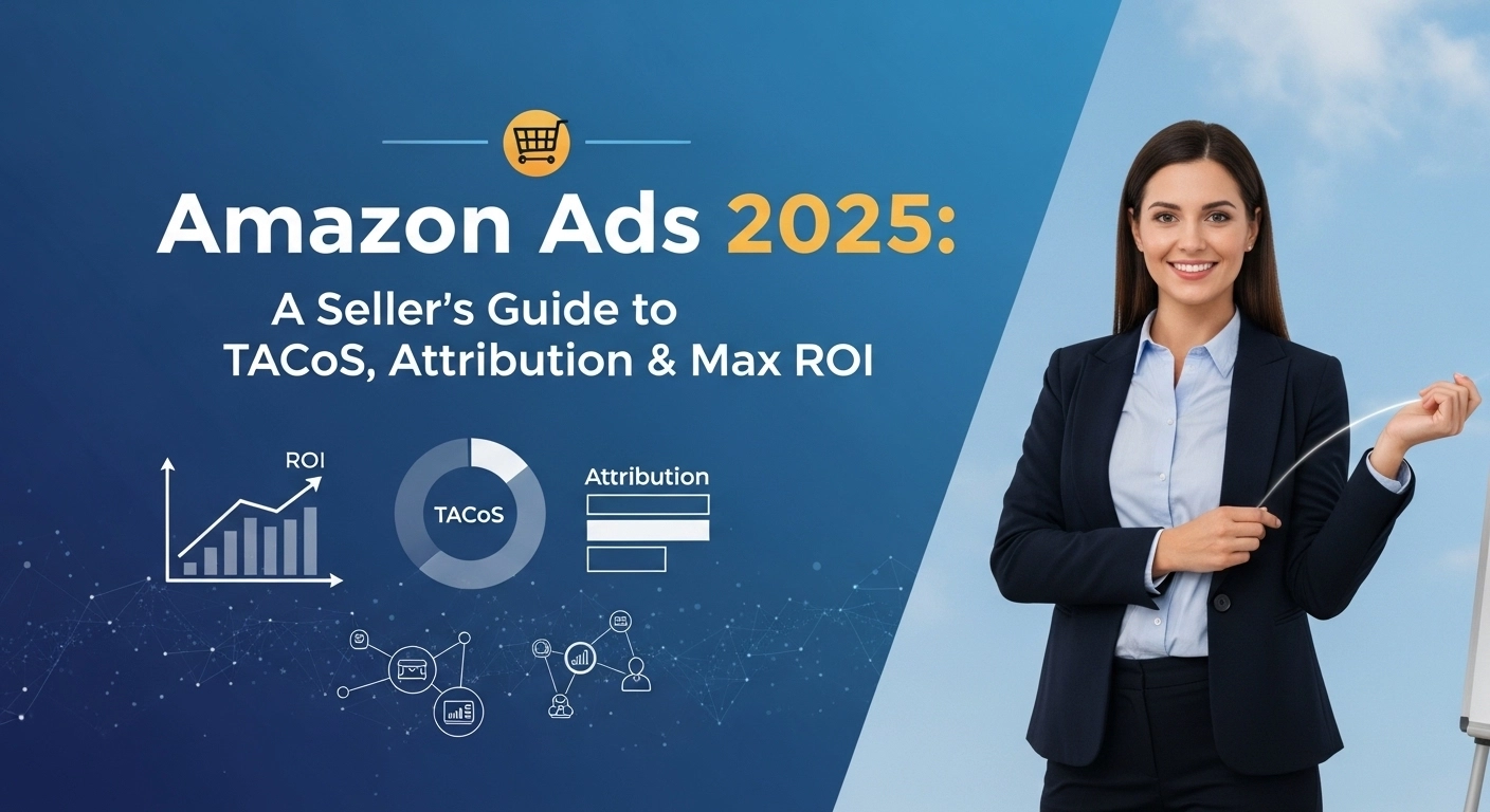 Amazon Ads 2025: A Seller's Guide to TACoS, Attribution & Max ROI Amazon Ads 2025: A Seller's Guide to TACoS, Attribution & Max ROI featured image
