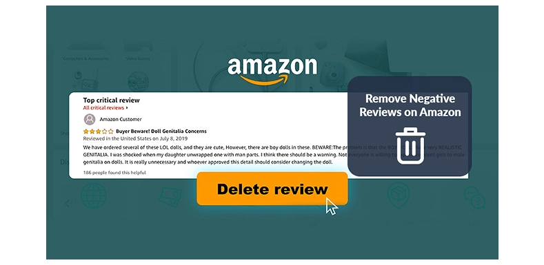 remove negative amazon reviews illustration.