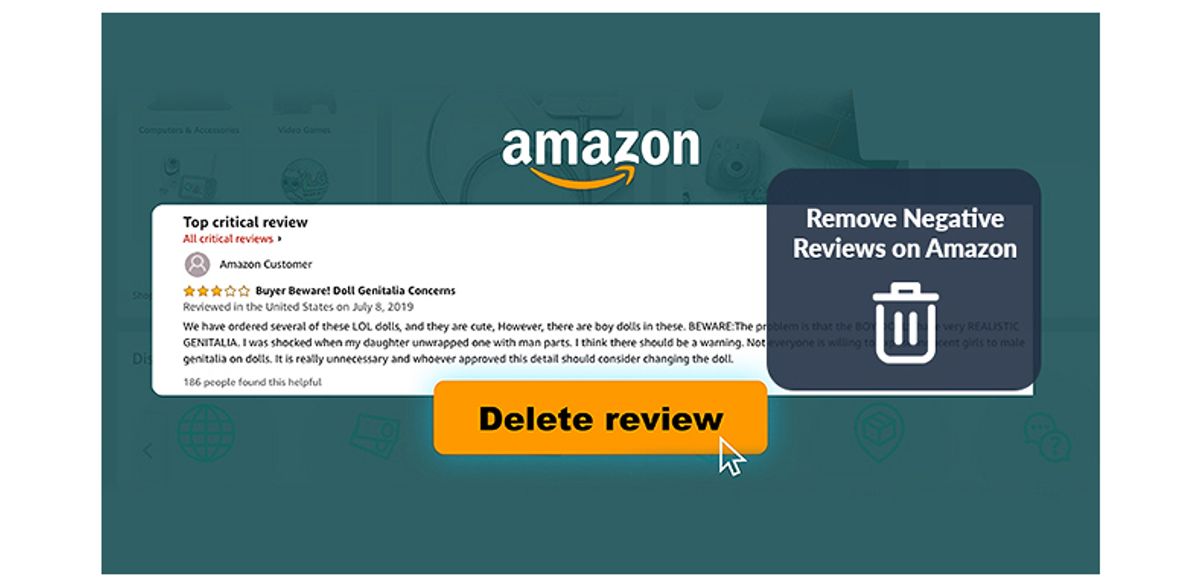 remove negative amazon reviews illustration.