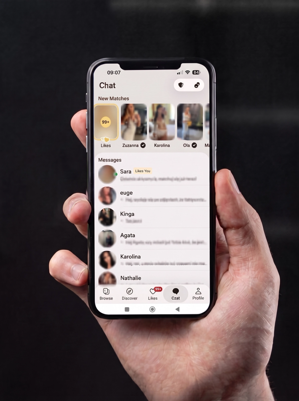 Screenshot of a dating app with new matches