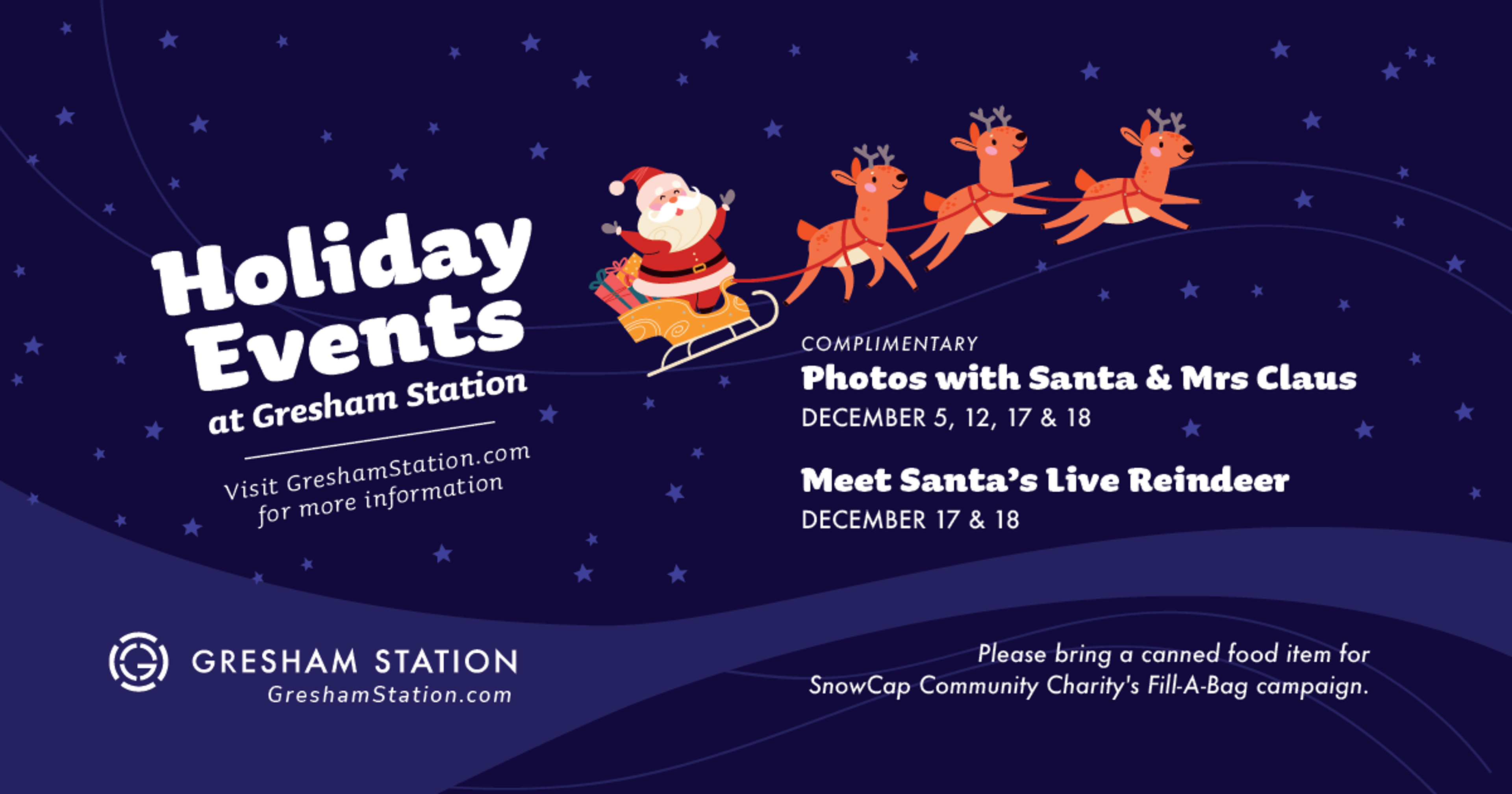 Complimentary Photos with Santa at Gresham Station!