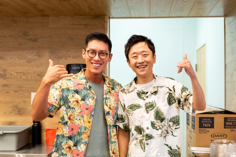 Joke Poke Bar restaurant owner, Justin Hwang, and business partner, Shaun