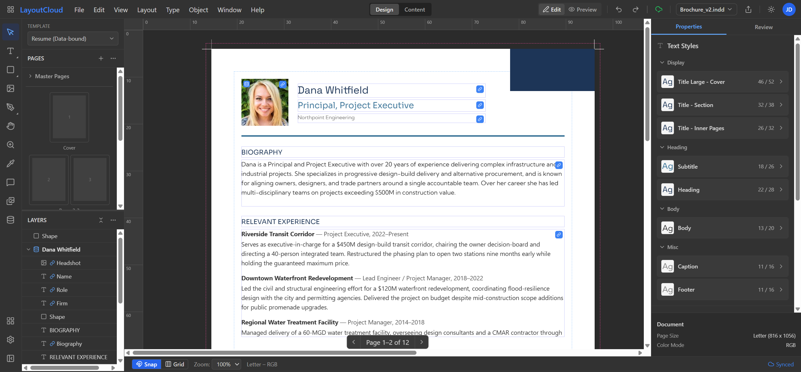 LayoutCloud: A Browser-Native Layout Tool for Professional Publishing