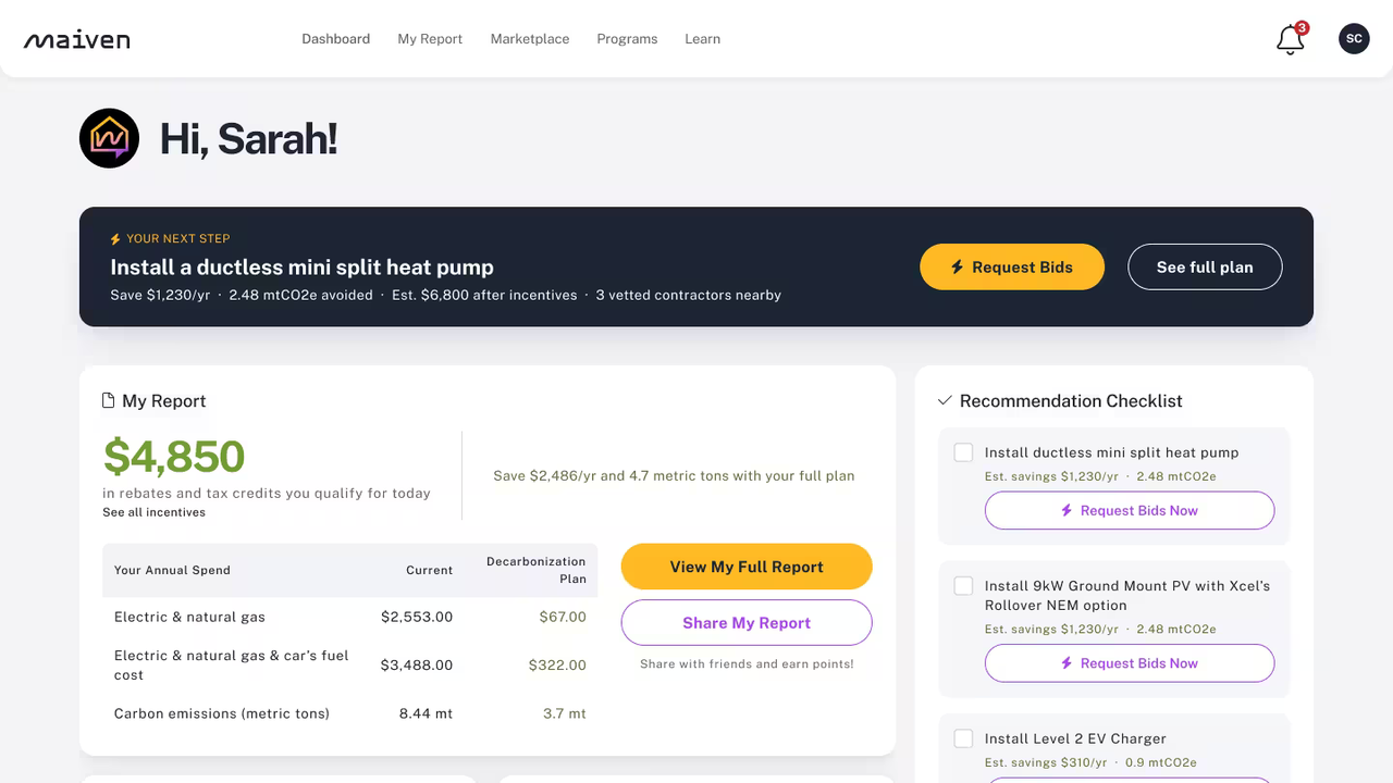 Home Electrification Platform for Homeowners and Utilities