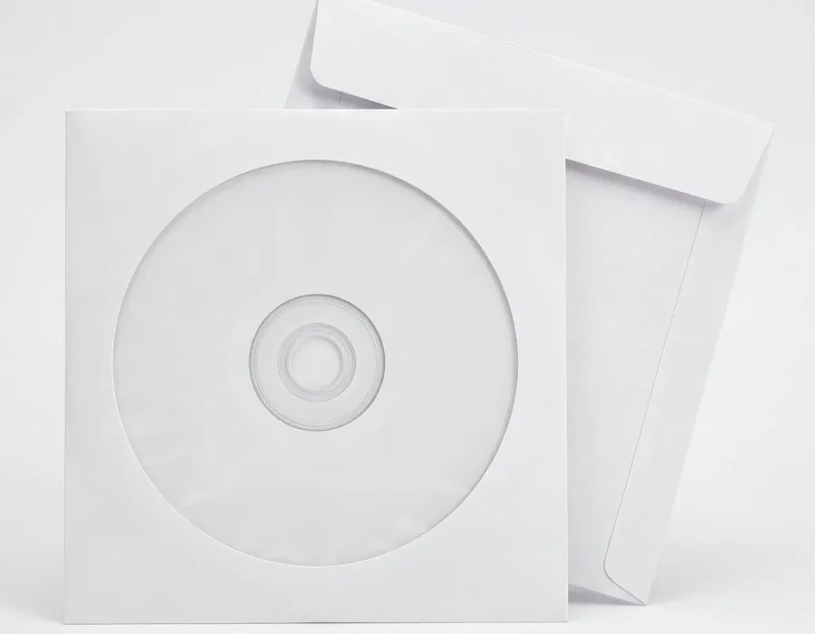 Bulk Paper CD/DVD Sleeves with Clear Window