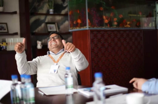 Vijay Shekhar Sharma elated in a Board Room