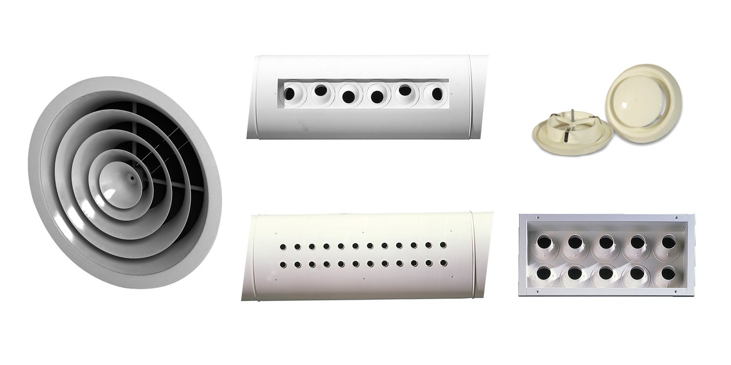 Diffusers, multi-nozzles and extraction outlets