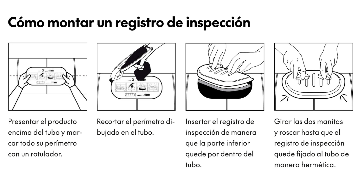 Pasos para montar registro de inspección en conducto