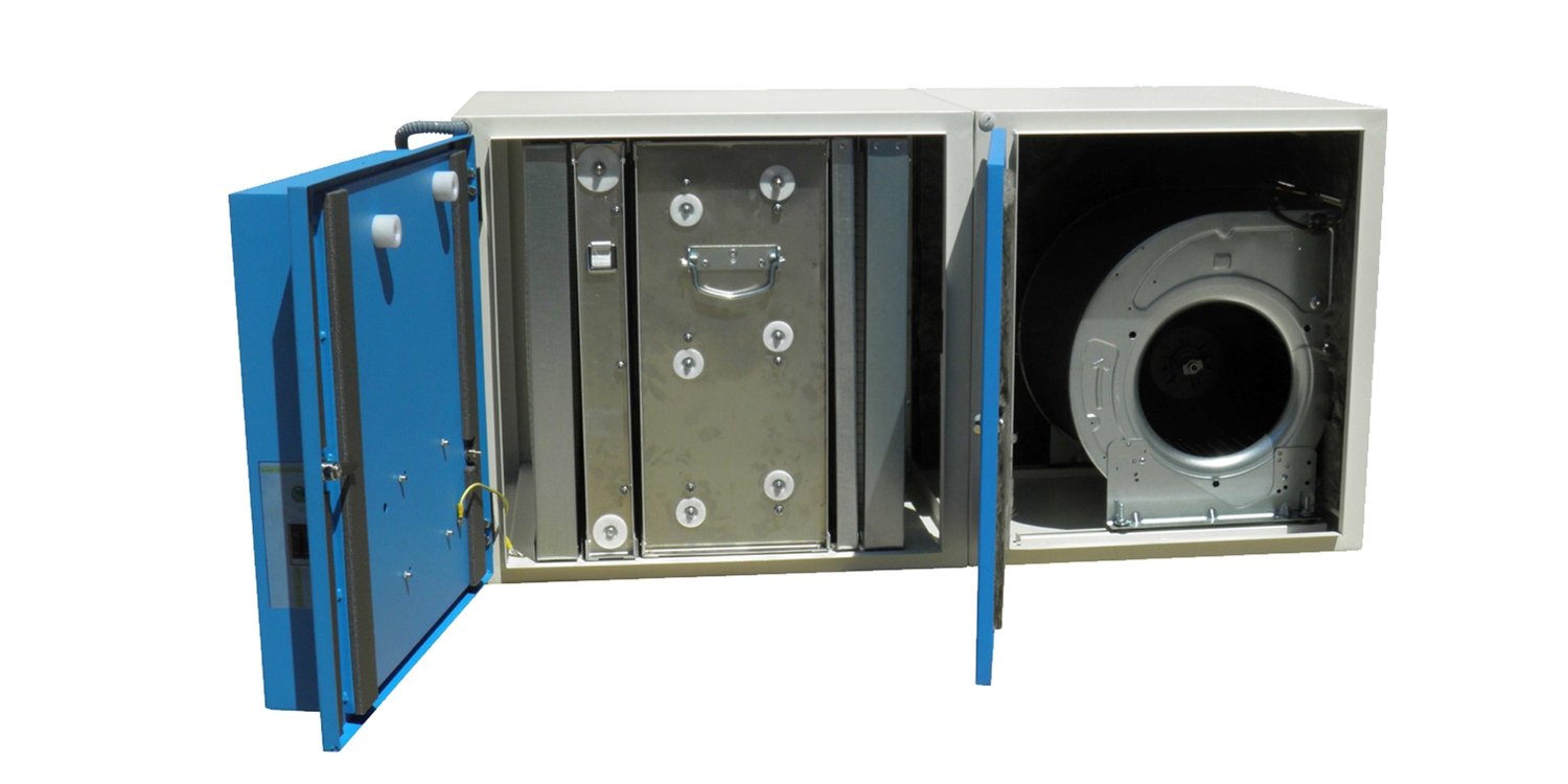 Interior Equipo de filtración de grasas electroestático de Morgui