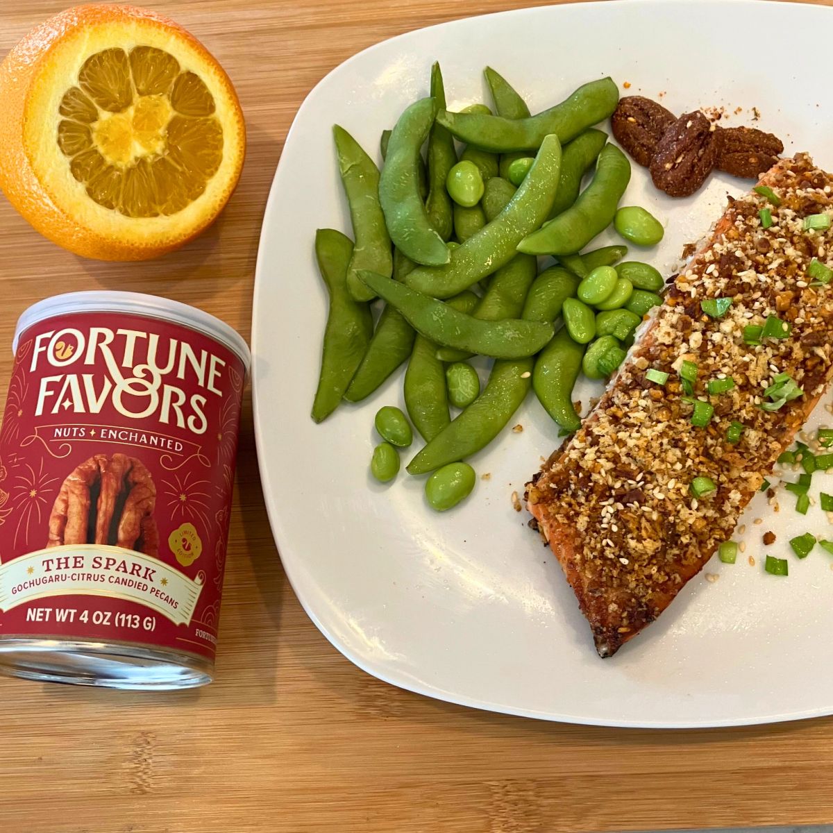 Glazed Salmon with Fortune Favors The Spark