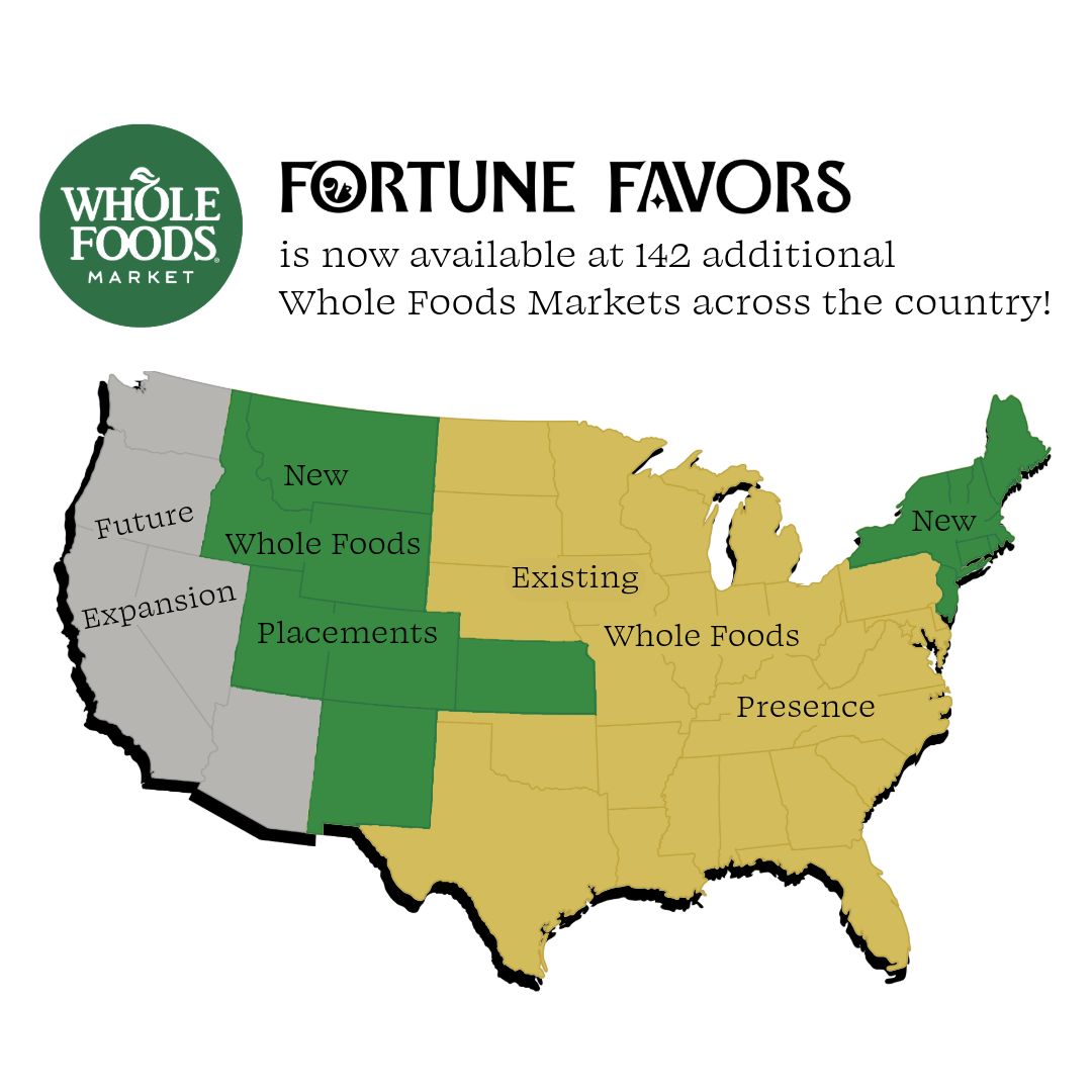 Now available at 142 additional Whole Foods stores!