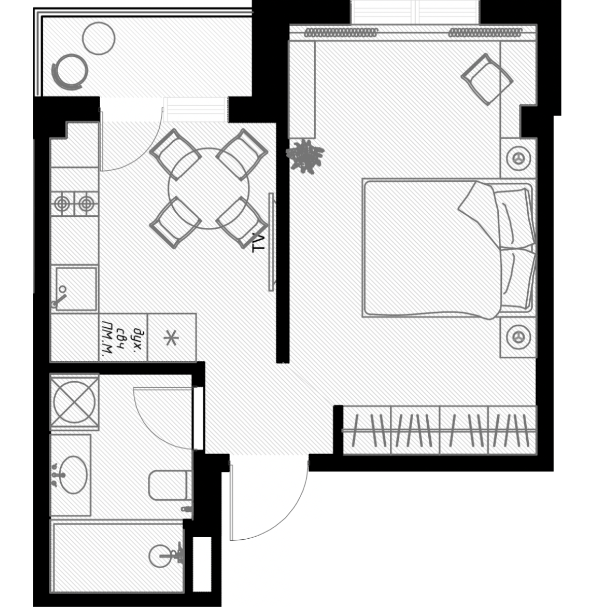 1к квартира 33,2 кв.м.