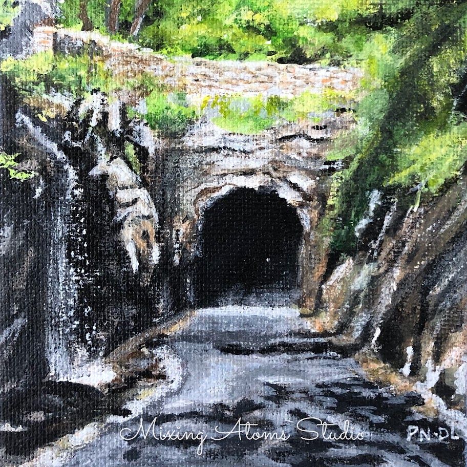 painting of the western entrance to the blue ridge tunnel