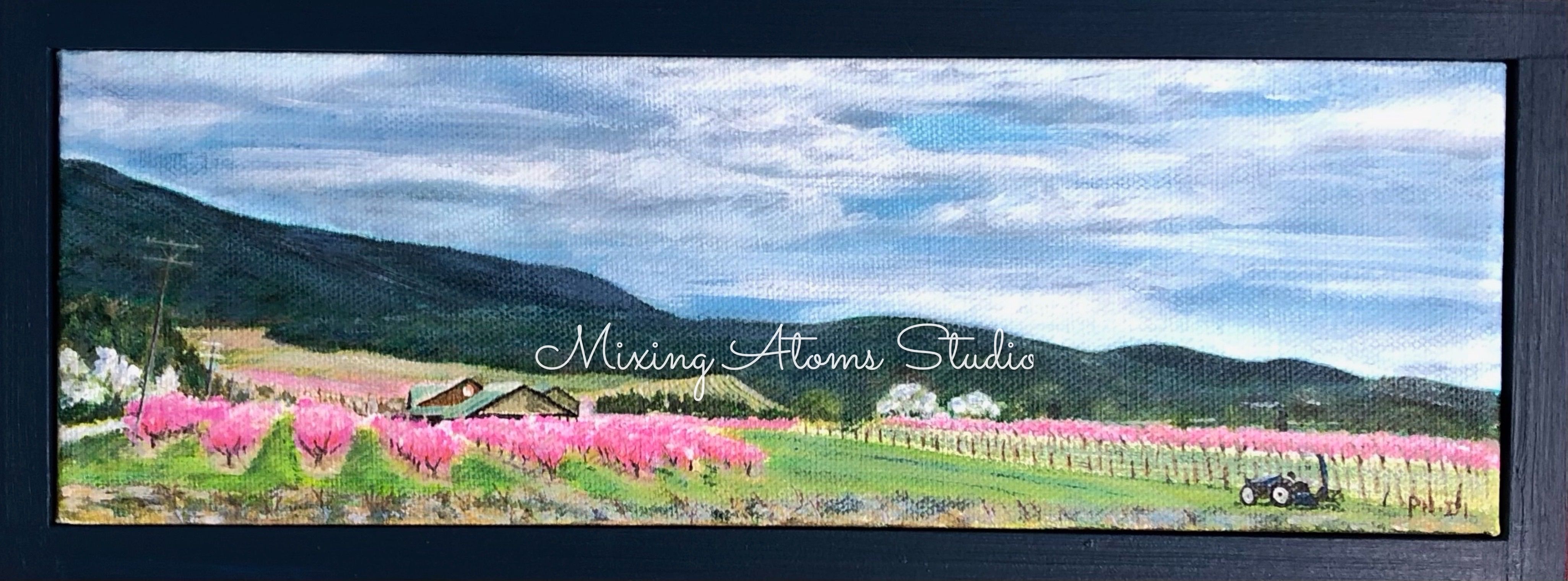 peach orchard and tractor